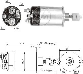 ZM ZM 822 - Contacteur, démarreur droxauto.com