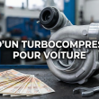 Prix d'un turbocompresseur pour voiture, avec des billets en euros à côté.
